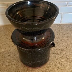 Handcrafted Black Ceramic Pour Over Coffee Maker